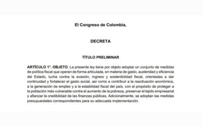 Proyecto de Ley de Inversión Social y se dictan otras disposiciones