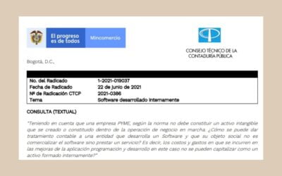 CTCP – Concepto 0386-2021: Software desarrollado internamente – NIIF Pymes 22 jun 2021