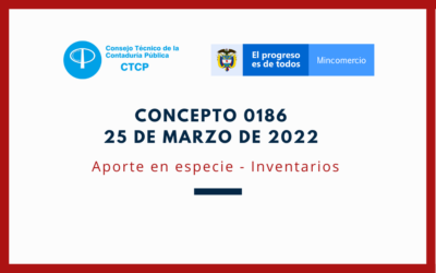 CTCP. Concepto 0186-2022: Aporte en especie – Inventarios