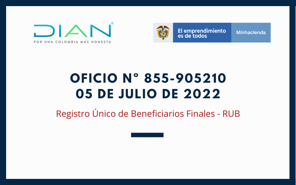DIAN. Oficio 905210: Registro Único de Beneficiarios Finales – RUB