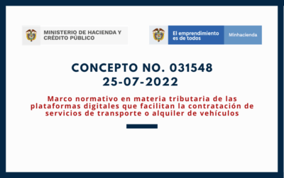 MINHACIENDA. Concepto 031548. Asunto: Marco normativo en materia tributaria de las plataformas digitales que facilitan la contratación de servicios de transporte o alquiler de vehículos