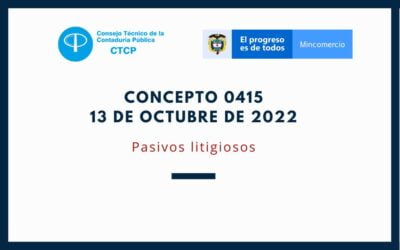CTCP. Concepto 0415-2022. Pasivos Litigiosos