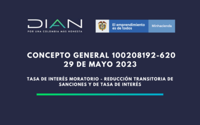 DIAN. Concepto General 620-2023: Tasa de interés moratorio – Reducción transitoria de sanciones y de tasa de interés
