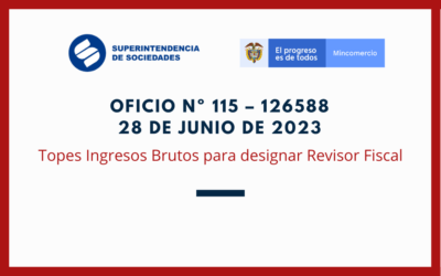 SUPERSOCIEDADES. Oficio 115-126588 de 2023. Topes Ingresos Brutos para designar Revisor Fiscal