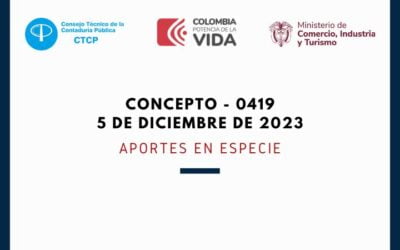 CTCP. Concepto 0419-23. Aportes en especie
