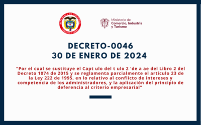MINCOMERCIO. Decreto 46 de 2024. Conflictos y competencias de los administradores sociales