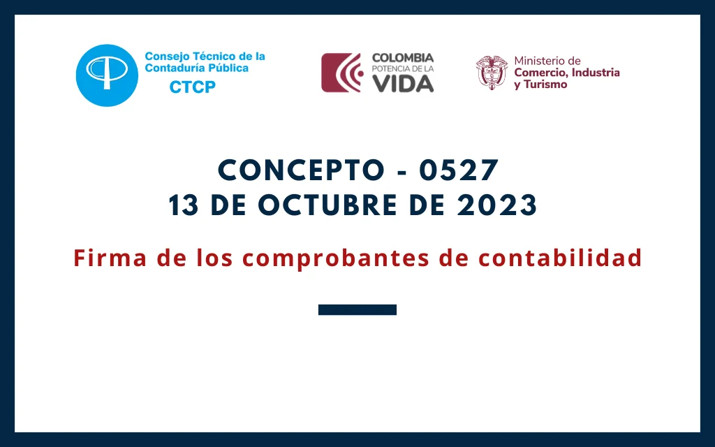CTCP. Concepto 0527-23. Firma de los comprobantes de contabilidad