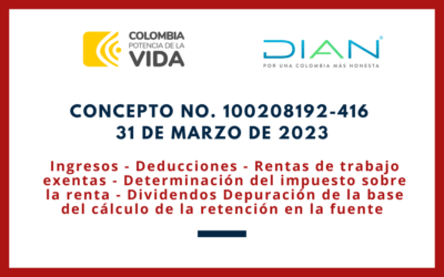 DIAN. Concepto: Ingresos en especie, Deducción por dependientes, Rentas de trabajo exentas, Retención en la fuente