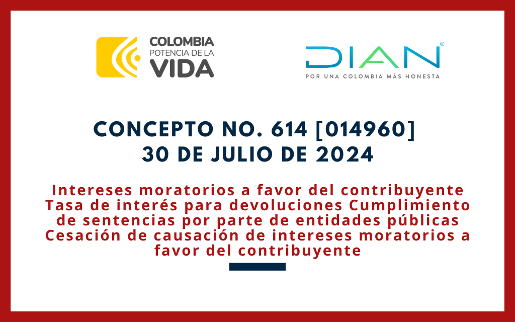 DIAN. Concepto. 0614-24. Intereses moratorios a favor del contribuyente