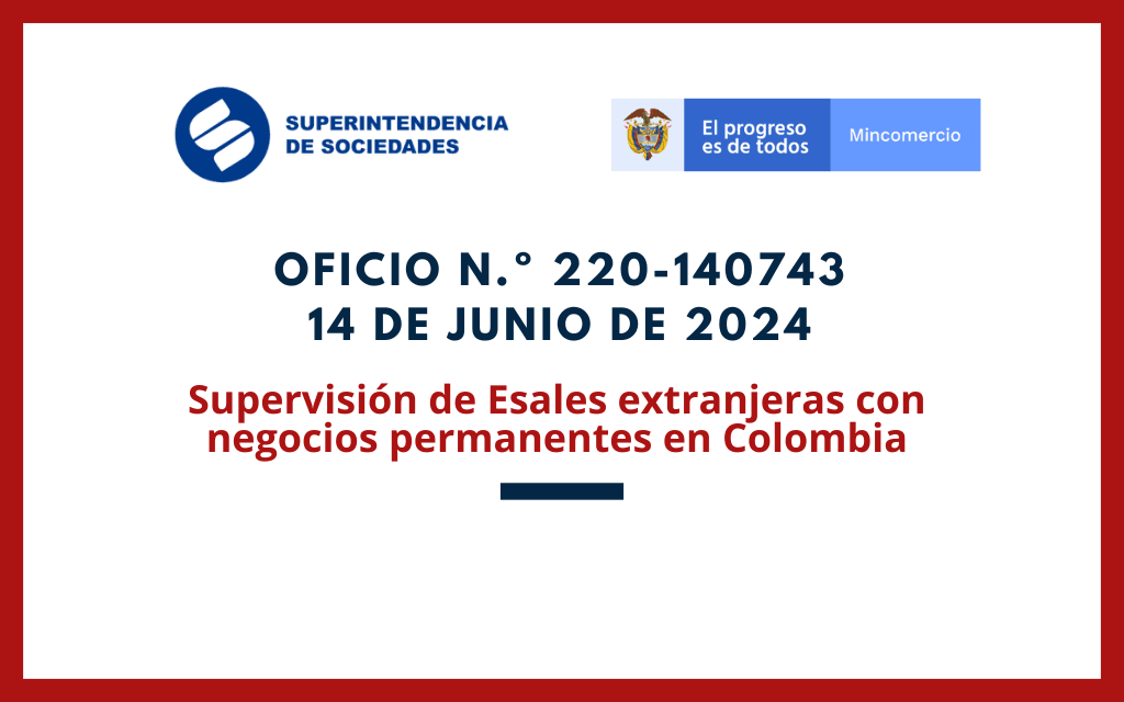 SUPERSOCIEDADES. Concepto 220-140723. Supervisión de ESAL extranjeras con negocios permanentes en Colombia