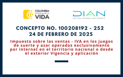 DIAN. Concepto 0252-25. Sujetos pasivos de IVA en Juegos de suerte y azar operados exclusivamente por internet