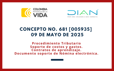 DIAN. Concepto 0681-25. Contrato de aprendizaje – Soporte de costo o gasto