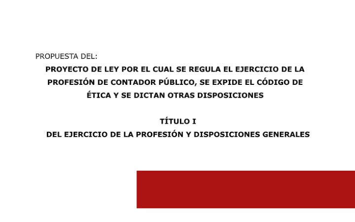 Proyecto de ley de reorganización contable