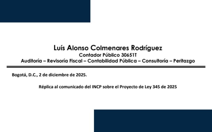 Réplica al comunicado del INCP sobre el Proyecto de Ley 345 de 2025