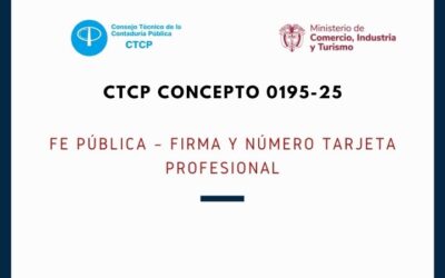 CTCP Concepto 2025-0195 Fe pública – firma y número tarjeta profesional