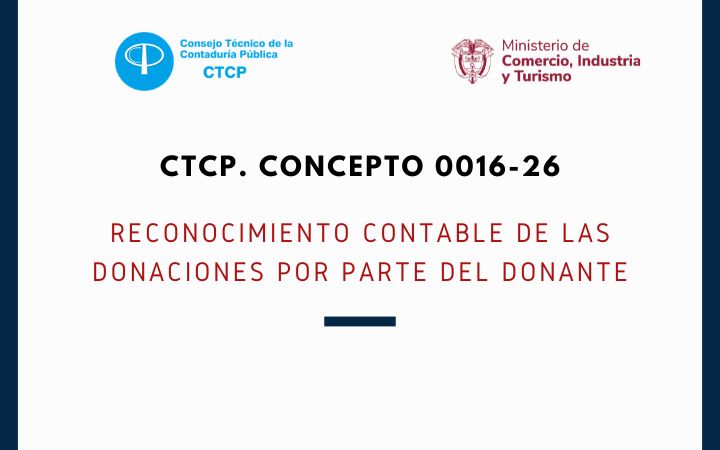 CTCP. Concepto 0016-26. Reconocimiento contable de las donaciones por parte del donante